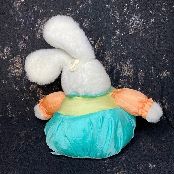 DanDee Puffalump Style Parachute Plush Rabbit Bunny Easter Peach Blue Orange - Picture 3 of 9
